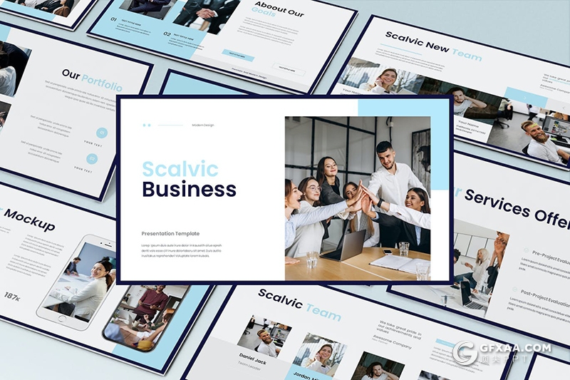 30页简约精美团队介绍企业简介商业计划商务通用国外PPT模板 - 顶尖PPT