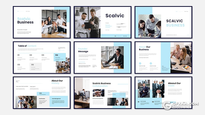30页简约精美团队介绍企业简介商业计划商务通用国外PPT模板 - 顶尖PPT