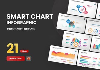 21页多色彩精美大气商务数据展示图形图表PPT模板 - 顶尖PPT