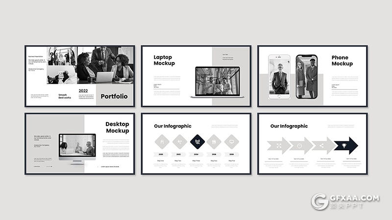 30页黑白色大气精美商业计划团队介绍商务通用国外PPT模板 - 顶尖PPT