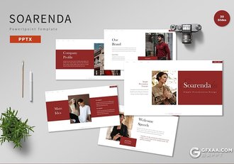 30页模特摄影展示服装摄影展示多用途国外PPT模板5种配色 - 顶尖PPT