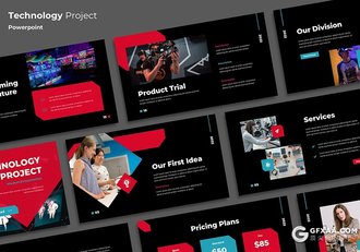 25页高端大气技术项目展示商业合作多用途国外PPT模板 - 顶尖PPT