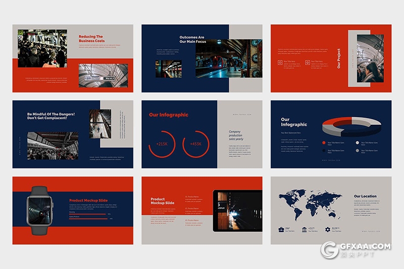 42页精美大气动车火车站点项目开发展示多用途PPT模板 - 顶尖PPT