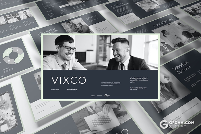 30页简约大气业务合作商业计划年计划总结多用途国外PPT模板 - 顶尖PPT