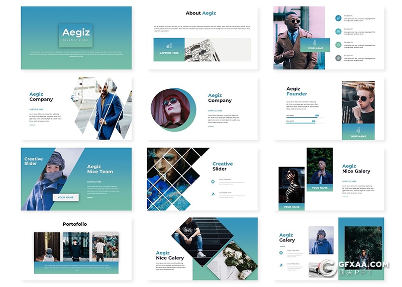 30页商务团队介绍企业介绍人员架构多用途国外Keynote模板5种配色 - 顶尖PPT