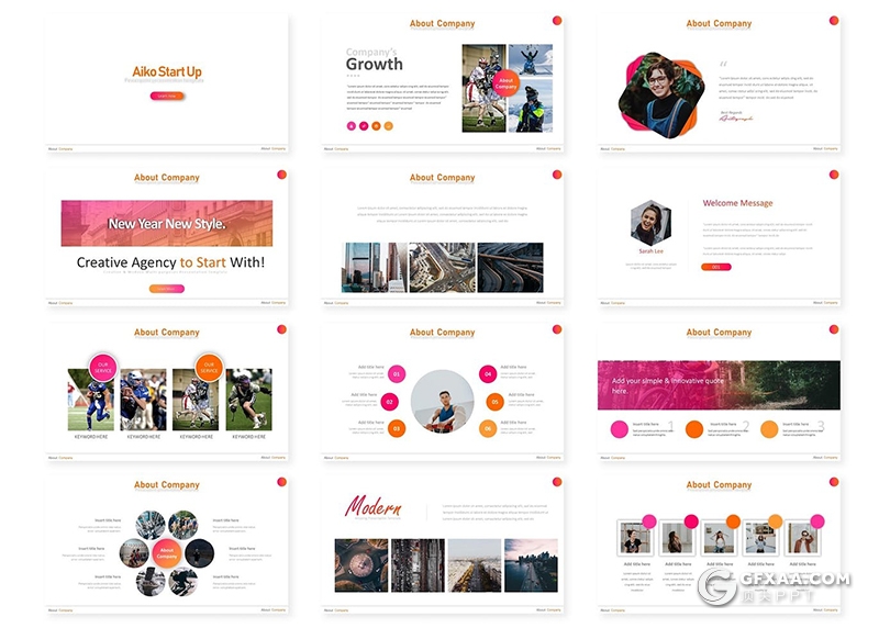 30页简约精美摄影图片展示项目策划介绍多用途国外KeyNote模板5种配色 - 顶尖PPT