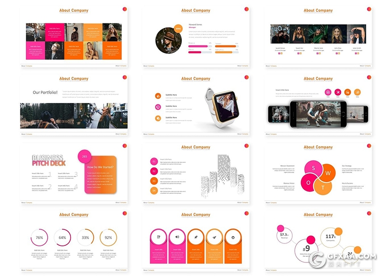 30页简约精美摄影图片展示项目策划介绍多用途国外KeyNote模板5种配色 - 顶尖PPT