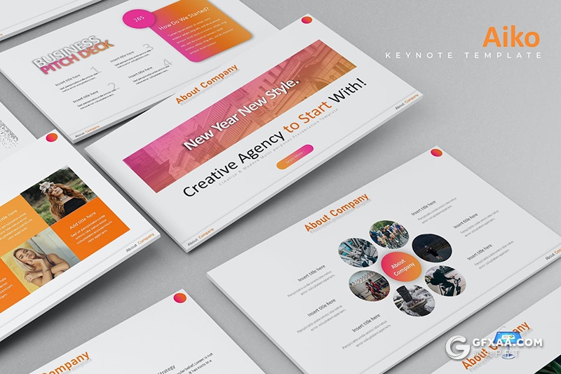 30页简约精美摄影图片展示项目策划介绍多用途国外KeyNote模板5种配色 - 顶尖PPT