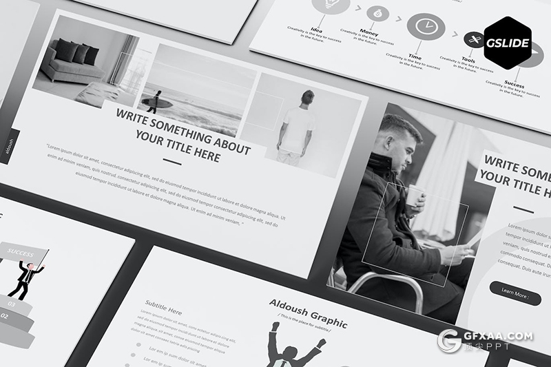 30页家居产品设计展示团队介绍国外GoogleSlides模板5种配色 - 顶尖PPT