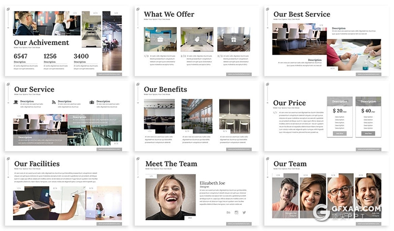 30页企业团队介绍人员架构商业计划多用途国外PPT模板6种配色2款尺寸 - 顶尖PPT