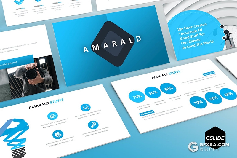 30页企业简介商业计划商务通用国外GoogleSlides模板5种配色 - 顶尖PPT