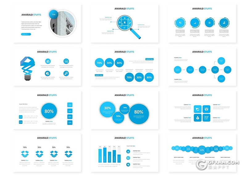 30页企业简介商业计划商务通用国外PPT模板5种配色 - 顶尖PPT