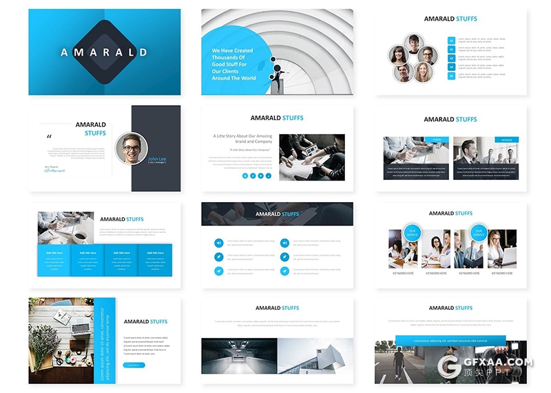 30页企业简介商业计划商务通用国外PPT模板5种配色 - 顶尖PPT
