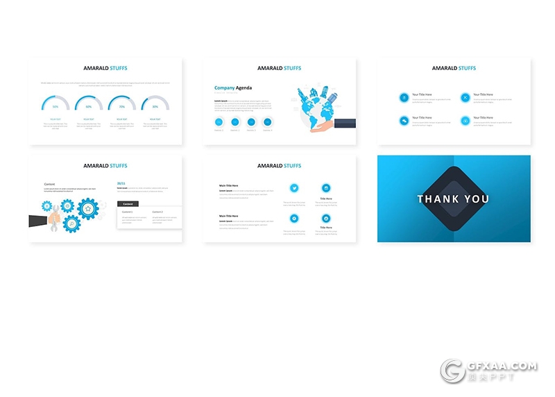 30页企业简介商业计划商务通用国外PPT模板5种配色 - 顶尖PPT