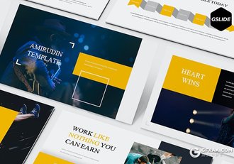 31页音乐演唱会活动策划营销人员介绍国外GoogleSlides模板5种配色 - 顶尖PPT