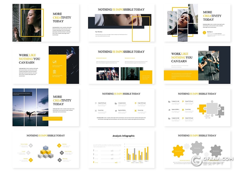 31页音乐演唱会活动策划营销人员介绍国外GoogleSlides模板5种配色 - 顶尖PPT