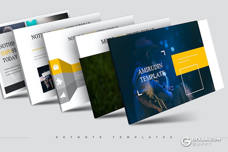 31页音乐演唱会活动策划营销人员介绍国外KeyNote模板5种配色 - 顶尖PPT