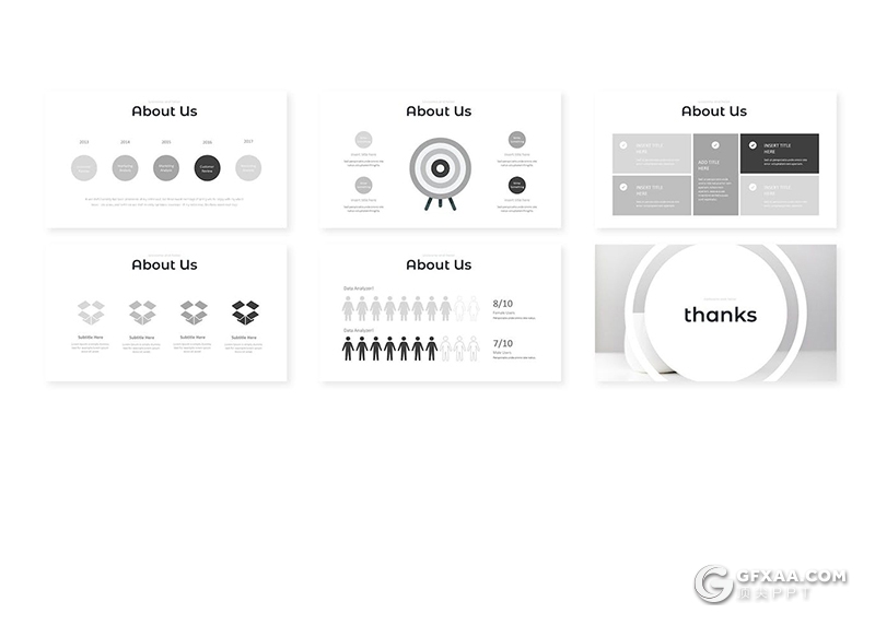 30页国外简约商务工作汇报总结计划多用途GoogleSlides模板5种配色 - 顶尖PPT