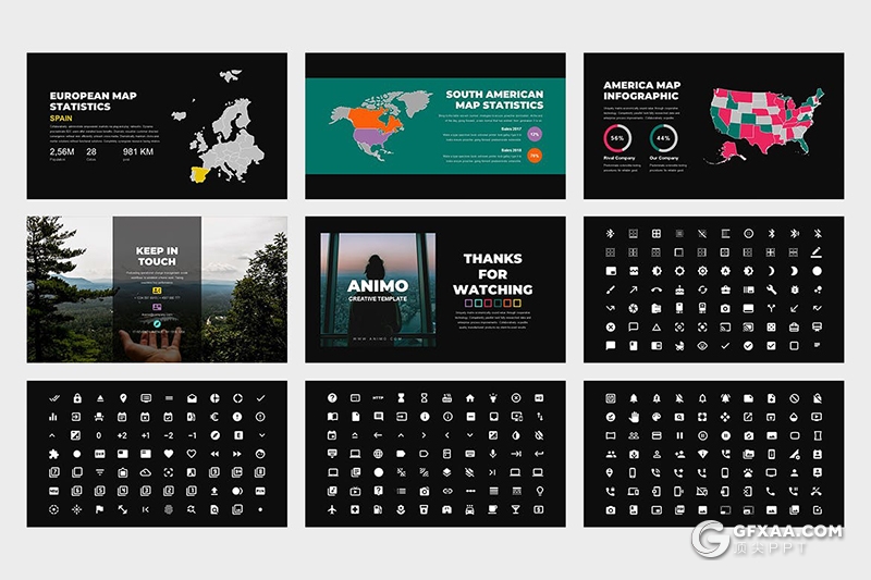 62页创意大气企业简介商业计划年计划总结多用途国外PPT模板 - 顶尖PPT