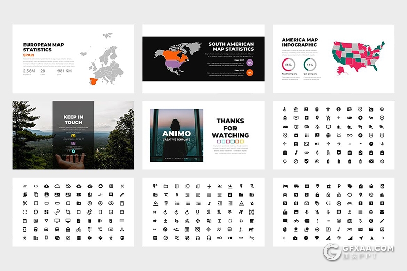 62页创意大气企业简介商业计划年计划总结多用途国外PPT模板 - 顶尖PPT
