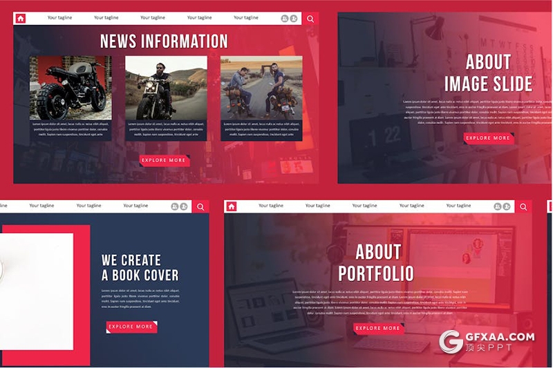 摩托车租赁户外摩托车比赛运动户外冒险项目介绍展示国外Keynote模板 - 顶尖PPT