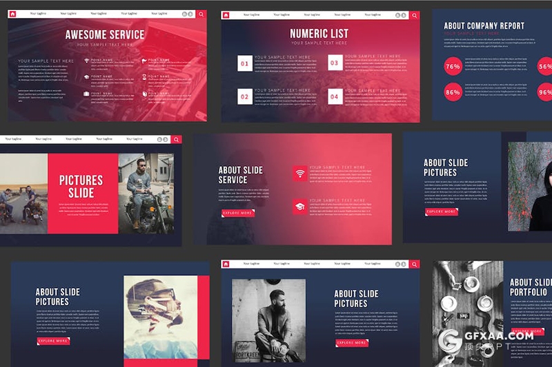 摩托车租赁户外摩托车比赛运动户外冒险项目介绍展示国外Keynote模板 - 顶尖PPT