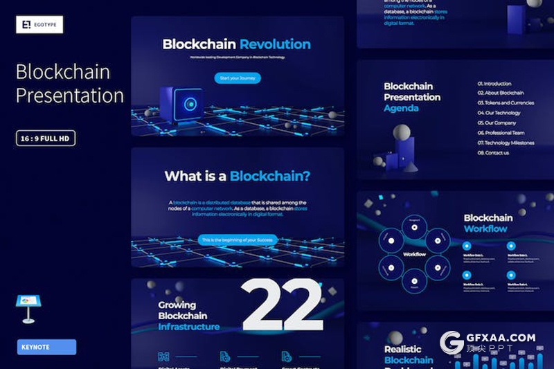 蓝色科技风营销推广项目资金众筹主题keynote模板 - 顶尖PPT