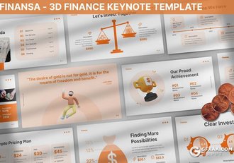 简约大气橙色商业计划企业资金分析国外Keynote模板 - 顶尖PPT