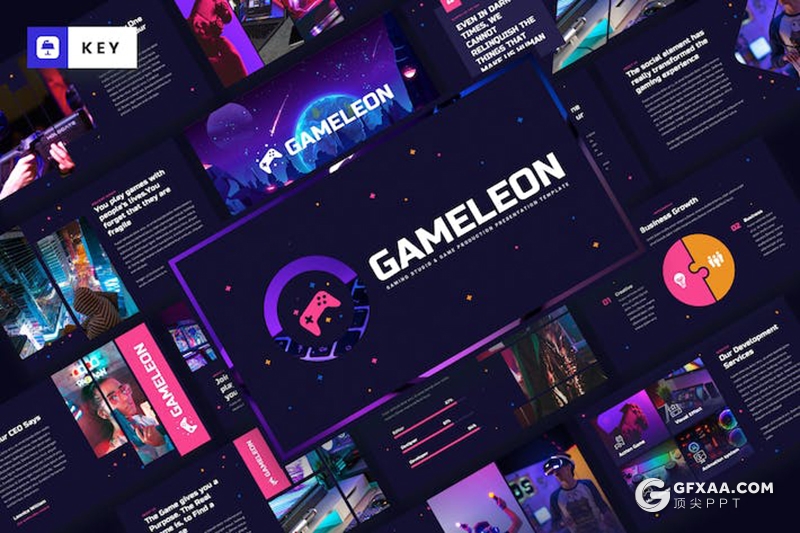 高端精美游戏宣传介绍电竞主题多用途国外Keynote模板 - 顶尖PPT