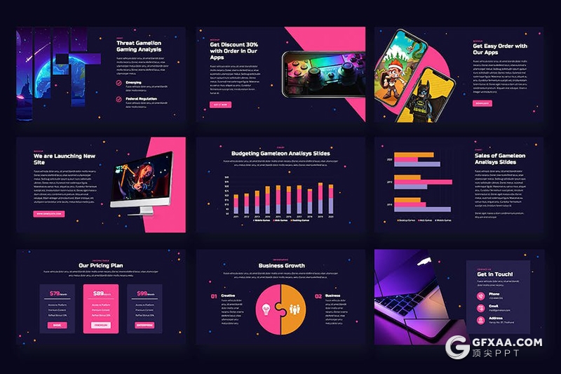 高端精美游戏宣传介绍电竞主题多用途国外Keynote模板 - 顶尖PPT