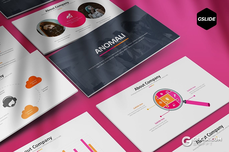 30页简约商业计划年度报告团队介绍多用途国外GoogleSlides模板5种配色 - 顶尖PPT