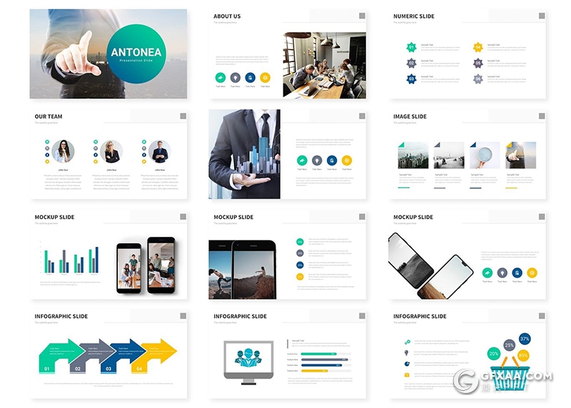 30页企业介绍商业计划合作年计划总结多用途国外PPT模板5种配色 - 顶尖PPT