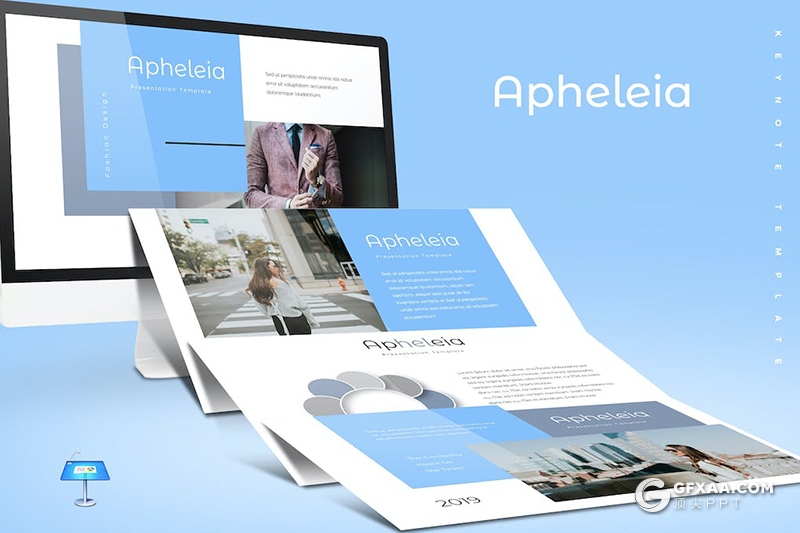 30页服装摄影展示服装活动策划营销通用国外KeyNote模板5种配色 - 顶尖PPT