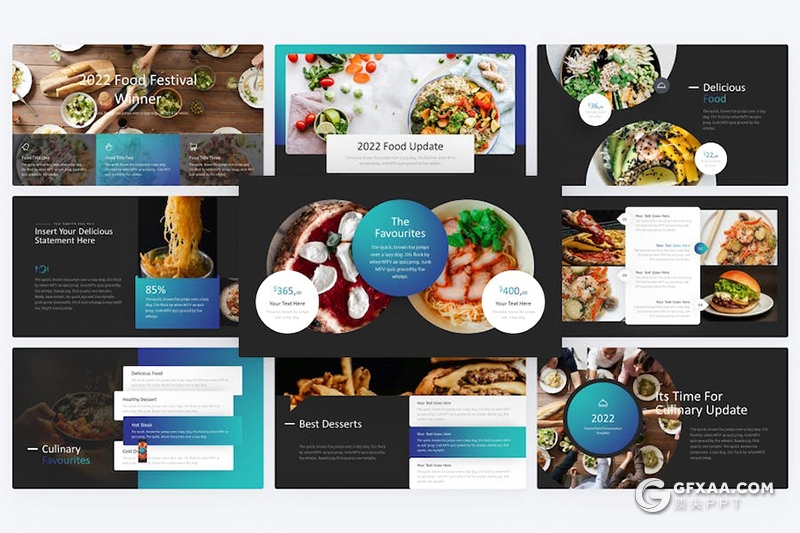 30页餐厅介绍餐饮美食主题国外PPT模板 - 顶尖PPT