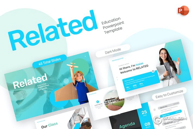 45页少儿教育培训儿童早教培训趣味教育主题国外PPT模板 - 顶尖PPT