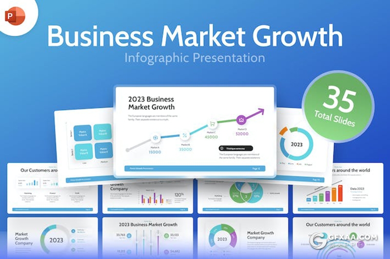 35页数据图形图表业务数据分析图形图表PPT模板 - 顶尖PPT