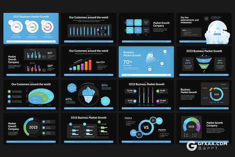 35页数据图形图表业务数据分析图形图表PPT模板 - 顶尖PPT