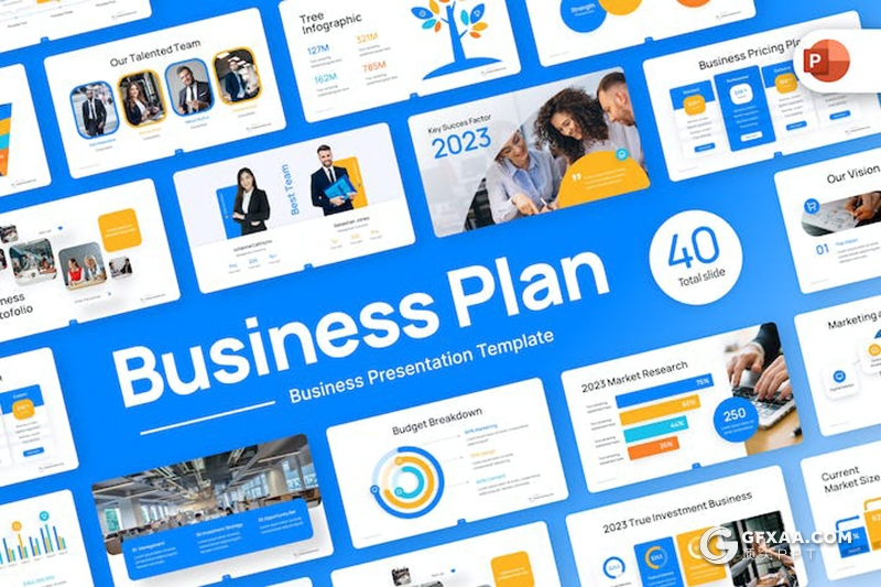 40页企业介绍商业计划年计划总结汇报多用途国外PPT模板 - 顶尖PPT