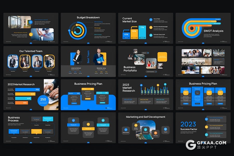 40页企业介绍商业计划年计划总结汇报多用途国外PPT模板 - 顶尖PPT