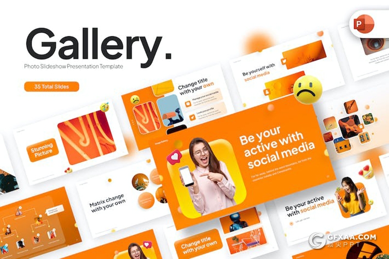 35页橙色趣味教育少儿教育培训国外PPT模板 - 顶尖PPT