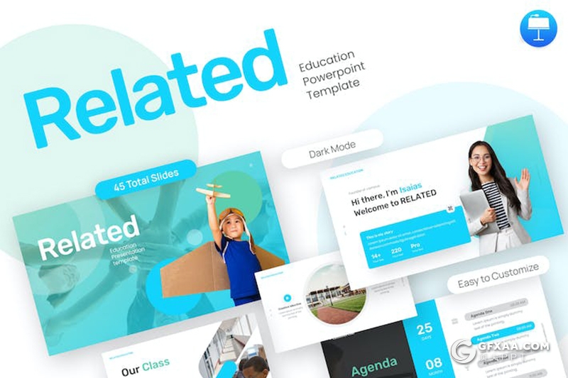 45页少儿教育培训儿童早教培训趣味教育主题国外KeyNote模板 - 顶尖PPT