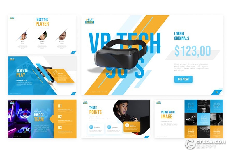 游戏体育竞赛团队介绍主题国外KeyNote模板 - 顶尖PPT