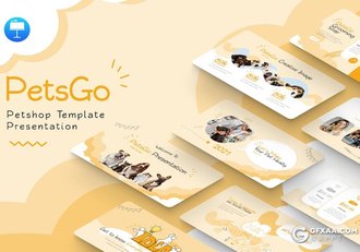 卡通手绘风宠物护理动物主题宠物医院宣传通用国外KeyNote模板 - 顶尖PPT