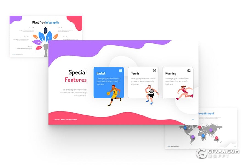 卡通风足球体育运动介绍国外KeyNote模板 - 顶尖PPT