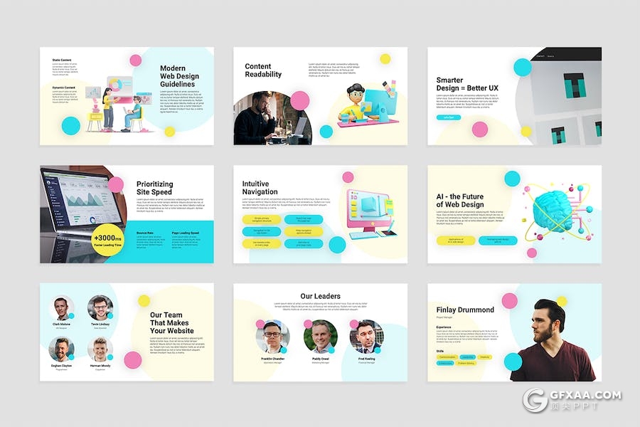 精美扁平化卡通商务人物业务展示年终工作汇报KeyNote模板 - 顶尖PPT