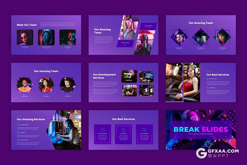 时尚高端游戏电竞主题多用途国外KeyNote模板 - 顶尖PPT