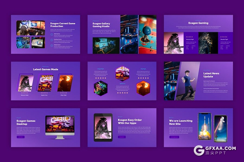 时尚高端游戏电竞主题多用途国外KeyNote模板 - 顶尖PPT