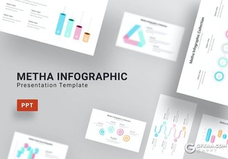 30页多色彩简约商务数据分析图形图表PPT模板 - 顶尖PPT