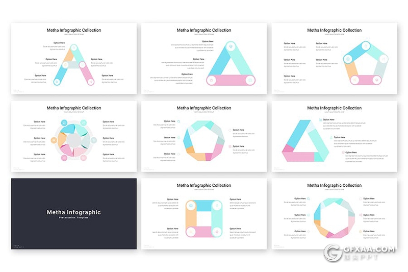 30页多色彩简约商务数据分析图形图表PPT模板 - 顶尖PPT
