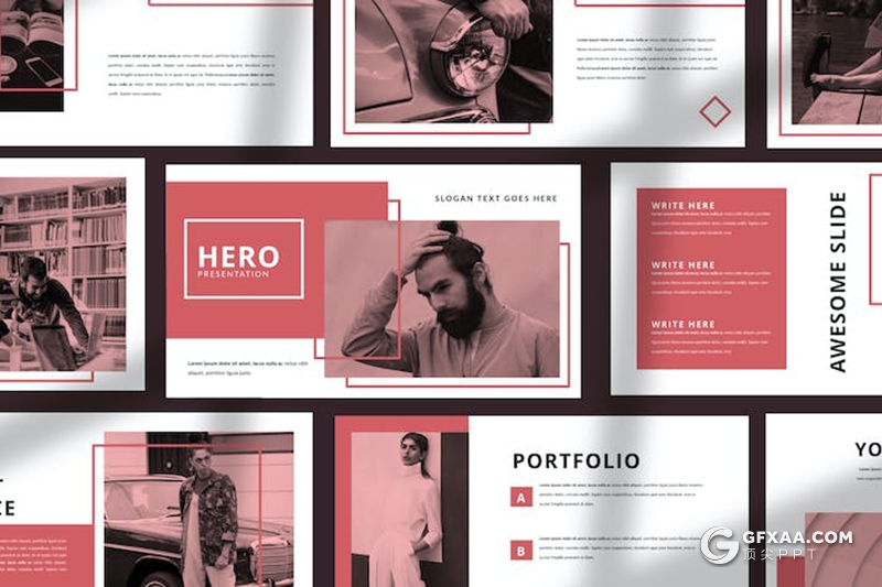 50页大气杂志风产品介绍摄影展示多用途国外PPT模板 - 顶尖PPT